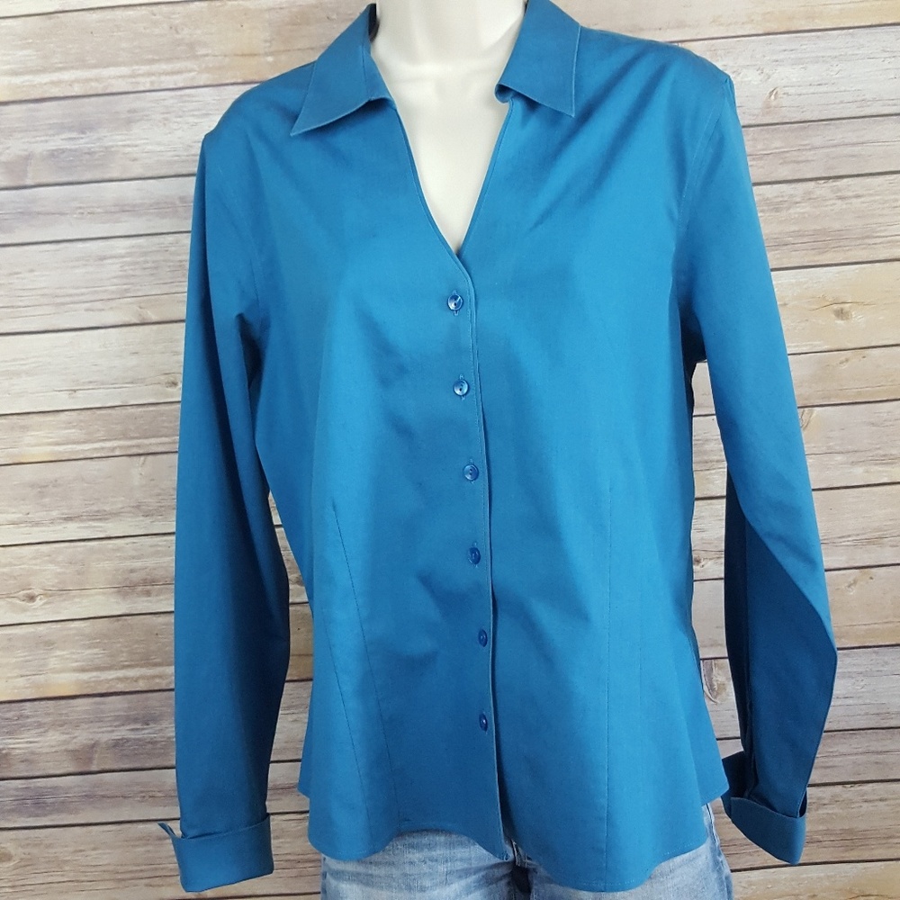 Coldwater Creek long sleeve teal top